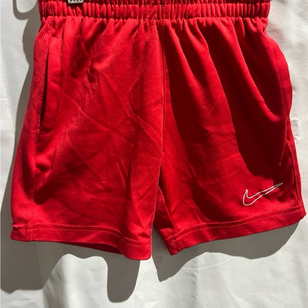 Nike Red Kids' Athletic Shorts with White Swoosh